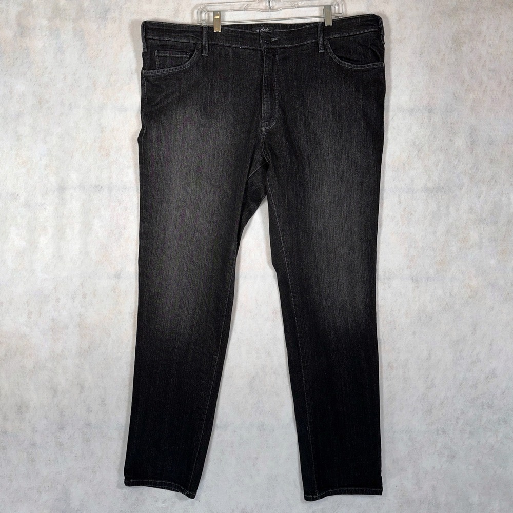 34 Heritage Jeans Mens 46/34 Black Good Straight Leg Stretch Denim Pants